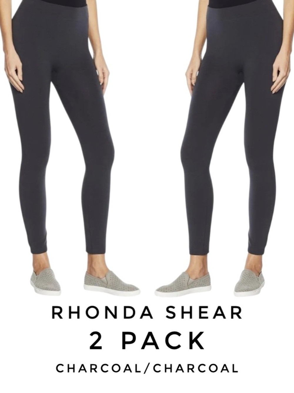 NWOT 2 Rhonda Shear Fleece Lined Full Length Leggings Charcoal Women's S/M
